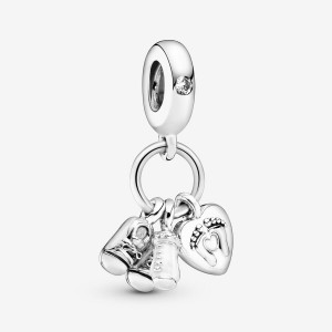 Pandora Baby Bottle and Shoes Dangle Dangle Charms Bracelets | 9817-OLMEF