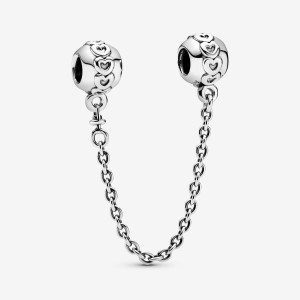 Pandora Band of Hearts Safety Safety Chains Sterling Silver | 4927-KCXOA