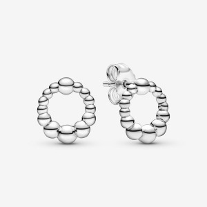 Pandora Beaded Circles Stud Earrings Sterling Silver | 3147-HTEDN