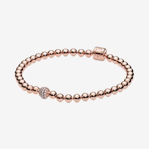 Pandora Beads & Pavé Non-charm Bracelets Rose Gold Plated | 9016-QOGHW