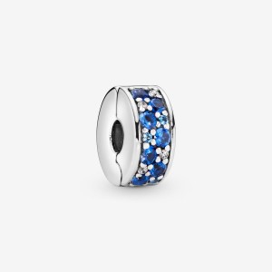 Pandora Blue Pavé Clip Clips Sterling Silver | 0194-MACOF