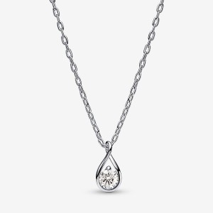 Pandora Brilliance Lab-created 0.25 ct tw Diamond Lab-Created Diamond Necklaces Sterling Silver | 4627-EPHWX