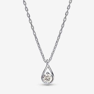 Pandora Brilliance Lab-created 0.50 ct tw Diamond Lab-Created Diamond Necklaces Sterling Silver | 9146-ZHCGA