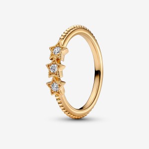 Pandora Celestial Stars Stackable Rings Gold Plated | 7146-JRVFA