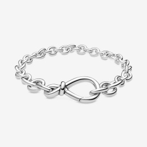 Pandora Chunky Infinity Knot Non-charm Bracelets Sterling Silver | 2081-ZXUVK