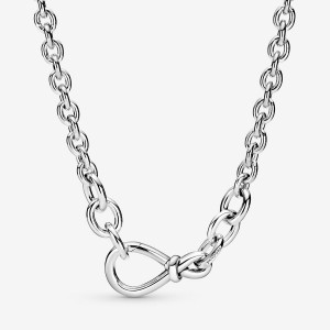 Pandora Chunky Infinity Knot Pendant Necklaces Sterling Silver | 9150-CKBJO