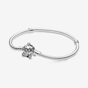 Pandora Cinderella Pumpkin Coach Clasp Moments Charm Holders Sterling Silver | 4982-HIFZU