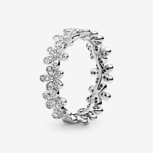 Pandora Daisy Flower Band Rings Sterling Silver | 1368-UPHDM