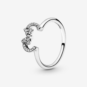 Pandora Disney Minnie Mouse Ears Silhouette Puzzle Stackable Rings Sterling Silver | 9608-OGIMF