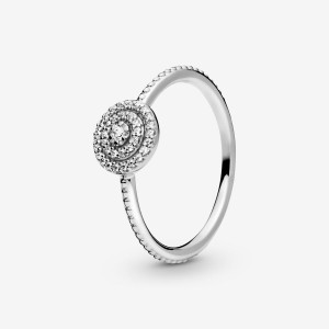 Pandora Elegant Sparkle Statement Rings Sterling Silver | 9674-DNXWJ