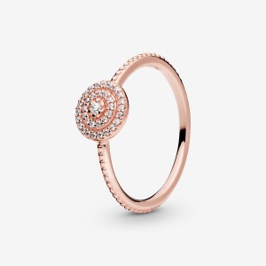 Pandora Elegant Sparkle Statement Rings Rose Gold Plated | 6208-BJYCE