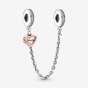 Pandora Family Heart Safety Safety Chains Two-tone | 7234-ROFTP