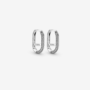 Pandora Hoop Earrings Sterling Silver | 9846-CMSXZ