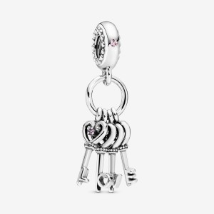 Pandora Keys of Love Dangle Dangle Charms Sterling Silver | 7098-ESNWV