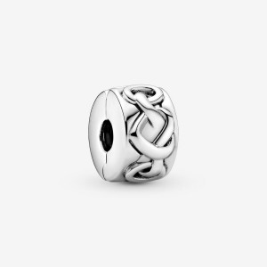 Pandora Knotted Hearts Clip Clips Silver Charms | 7392-JRCFO