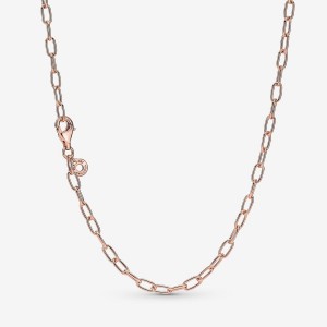 Pandora Link Chain Necklaces Rose Gold Plated | 0578-EGCJD