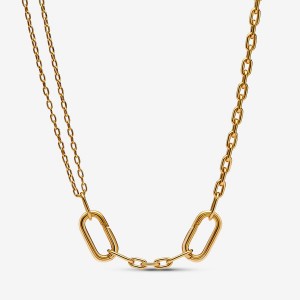 Pandora ME Double Link Chain Necklaces Gold Plated | 2951-BXUIA