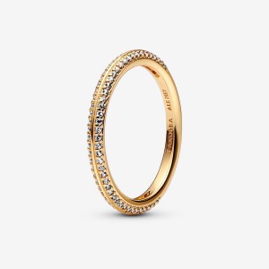 Pandora ME Pavé Band Rings Gold Plated | 5369-OJUSY