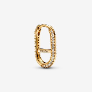 Pandora ME Pavé Link Earring Hoop Earrings Gold Plated | 7093-XOLYP