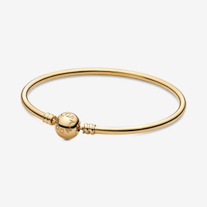 Pandora Moments Bangle Charm Holders Gold | 5149-BHQSC