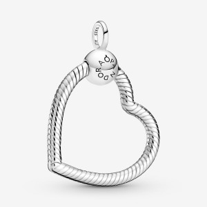 Pandora Moments Heart Charm Holders Sterling Silver | 9084-AUCTK