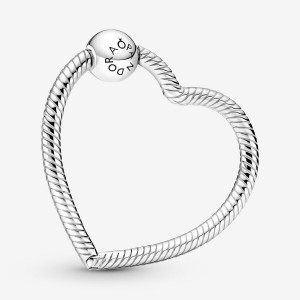 Pandora Moments Heart Charm Holders Sterling Silver | 1329-MHZLR