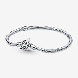 Pandora Moments Marvel The Avengers Logo Clasp Snake Charm Holders Sterling Silver | 7138-PFNAC