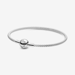 Pandora Moments Mesh Charm Bracelets Sterling Silver | 9108-OIYMN