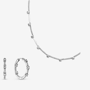 Pandora Necklace & Earring Sets Sterling Silver | 7831-XTKYF