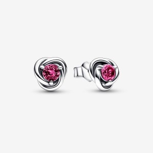 Pandora October Pink Eternity Circles Stud Earrings Sterling Silver | 0798-DTWRS