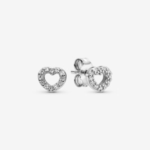 Pandora Open Hearts Stud Earrings Sterling Silver | 5837-MCPRS