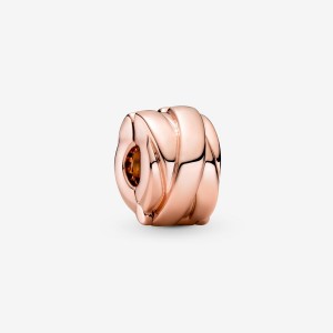 Pandora Polished Ribbons Clip Clips Rose Gold Plated | 0257-TENRP