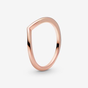 Pandora Polished Wishbone Stackable Rings Rose Gold Plated | 1849-BXLOP