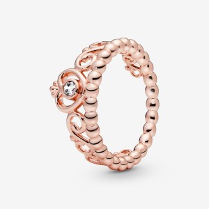 Pandora Princess Tiara Crown Heart & Promise Rings Rose Gold Plated | 1876-ZSCVP