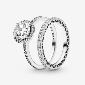 Pandora Ring Sets Sterling Silver | 6903-WUDMF