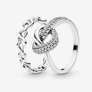 Pandora Ring Sets Sterling Silver | 8736-WUHDV