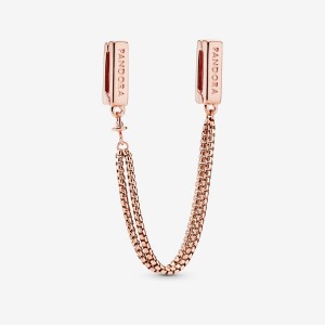 Pandora Safety Clip Safety Chains Rose Gold Plated | 7183-IYAJS