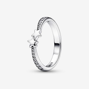 Pandora Shooting Stars Sparkling Stackable Rings Sterling Silver | 9825-FVSCA