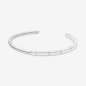 Pandora Signature I-D Open Bangle Bangles Sterling Silver | 4712-WFHVU