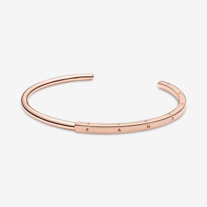 Pandora Signature I-D Open Bangle Bangles Rose Gold Plated | 7935-FNHEJ