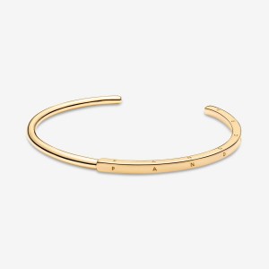 Pandora Signature I-D Open Bangle Bangles Gold Plated | 5374-KETIU