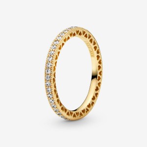 Pandora Sparkle Band Rings Gold Plated | 4127-XERBU