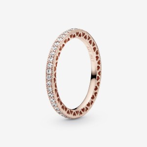 Pandora Sparkle Band Rings Rose Gold Plated | 1932-PZSIQ