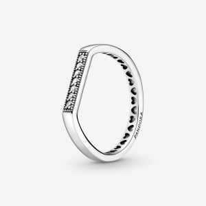 Pandora Sparkling Bar Stacking Stackable Rings Sterling Silver | 4871-ICZRM