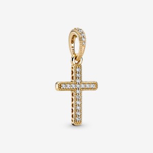 Pandora Sparkling Cross Pendants Gold | 3260-CMYXF