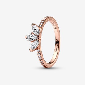 Pandora Sparkling Herbarium Cluster Stackable Rings Rose Gold Plated | 3976-JPFRM