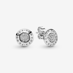 Pandora Sparkling Logos Stud Earrings Sterling Silver | 2481-JZHEI