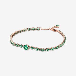 Pandora Sparkling Pavé Tennis Non-charm Bracelets Rose Gold Plated | 4728-XJVHA