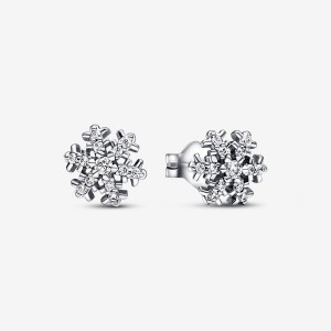 Pandora Sparkling Snowflakes Stud Earrings Sterling Silver | 4501-WXSVC