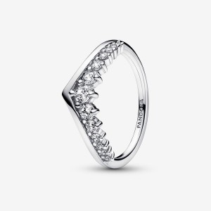 Pandora Timeless Wish Floating Pavé Stackable Rings Sterling Silver | 0365-TZYMU